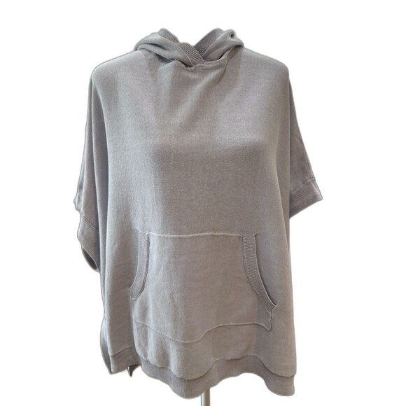 Barefoot Dreams Hooded Poncho OS Lilac Cotton Oversized Sleeveless Lounge NWT - Picture 2 of 12